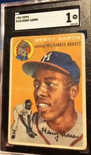 ? 1954 Topps Hank Aaron Rookie #128 SGC 1. Great Looking card For The Grade ?. rookie card picture