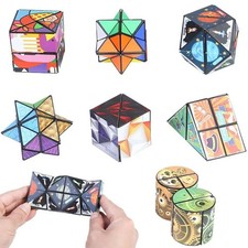 Magnetic Geometric Fidget Cube Magic Infinite Puzzle Stres Relief Toy Anxiety UK