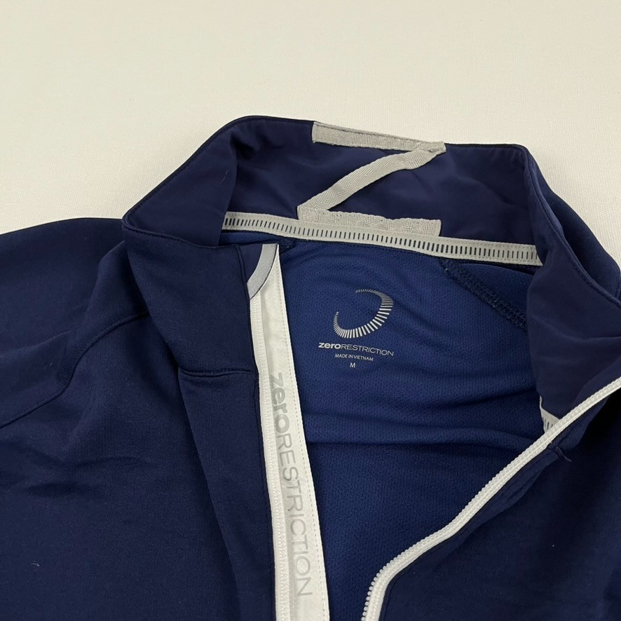 Zero Restriction Pullover Mens Medium Blue Performance Golf 1/2 Zip Jacket Sport