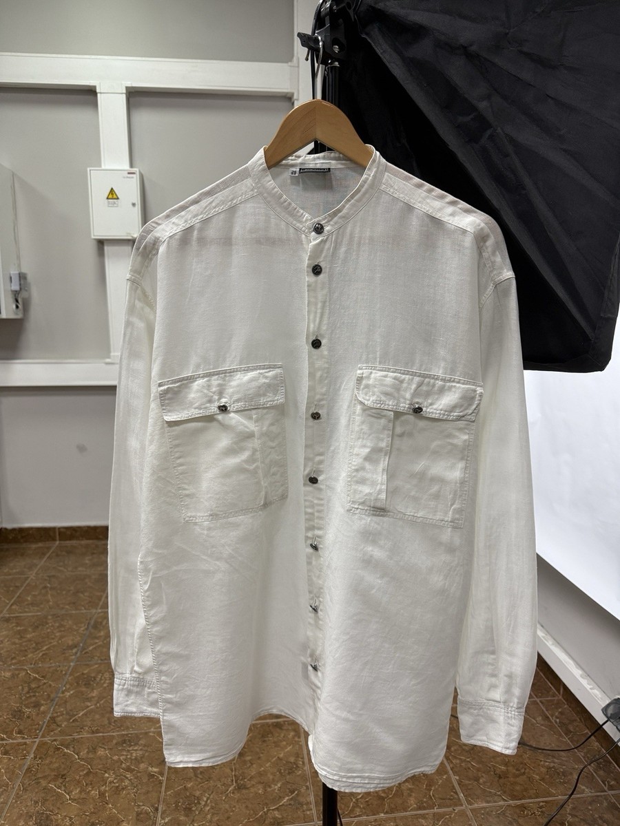 🇮🇹 Vintage 90s Gianni Versace Versus Linen Shirt Made Italy Size
