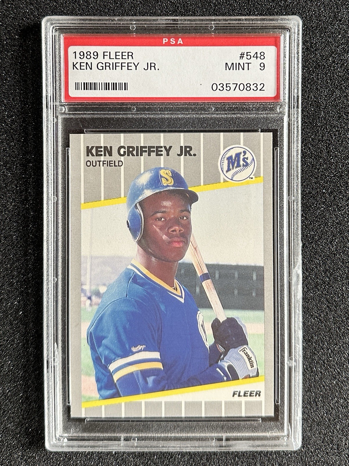 1989 Fleer Ken Griffey Jr. #548 Rookie RC Mariners HOF PSA 9 MINT