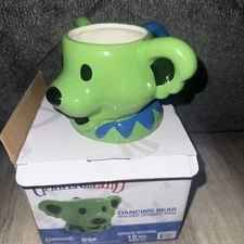 New Grateful Dead dancing bear molded ceramic mug cup 18 ounce oz green NIB NEW