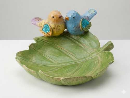 Wonder Garden Resin Bird Bath Bowl Leaf Shaped Feeders Outdoor Garden Yard Decor