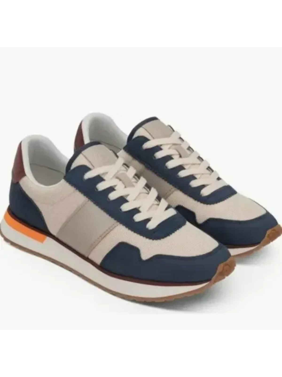 Великолепные мужские синие кроссовки Mccarren из кожи на танкетке с круглым носком в смешанной технике, 5 М