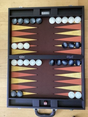 Backgammon Koffer Silverman mit anderen hochwertigeren 40mm Checker