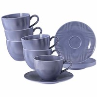 Seltmann Weiden Beat Color Glaze Milchkaffeetassen Mit Untertassen 6Er Set