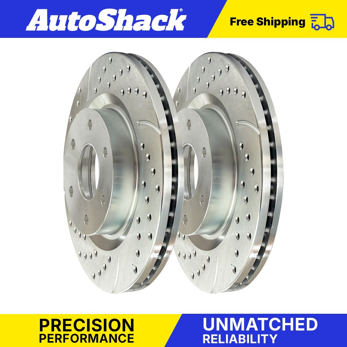 Front Drilled Coated Brake Rotors Pair for Nissan Titan Armada Infiniti QX80