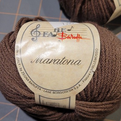 BARUFFA MARATONA 100% EXTRA FINE MERINO WOOL MED BR  MADE IN ITALY BULKY VINTAGE