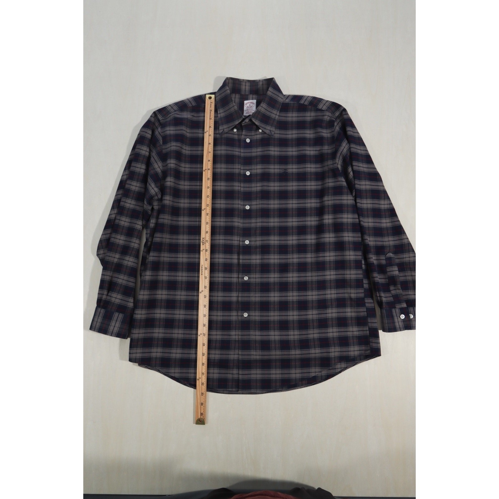 Brooks Brothers Men’s XL Madison Fit LS Button Down Plaid Shirt Non Iron Stretch