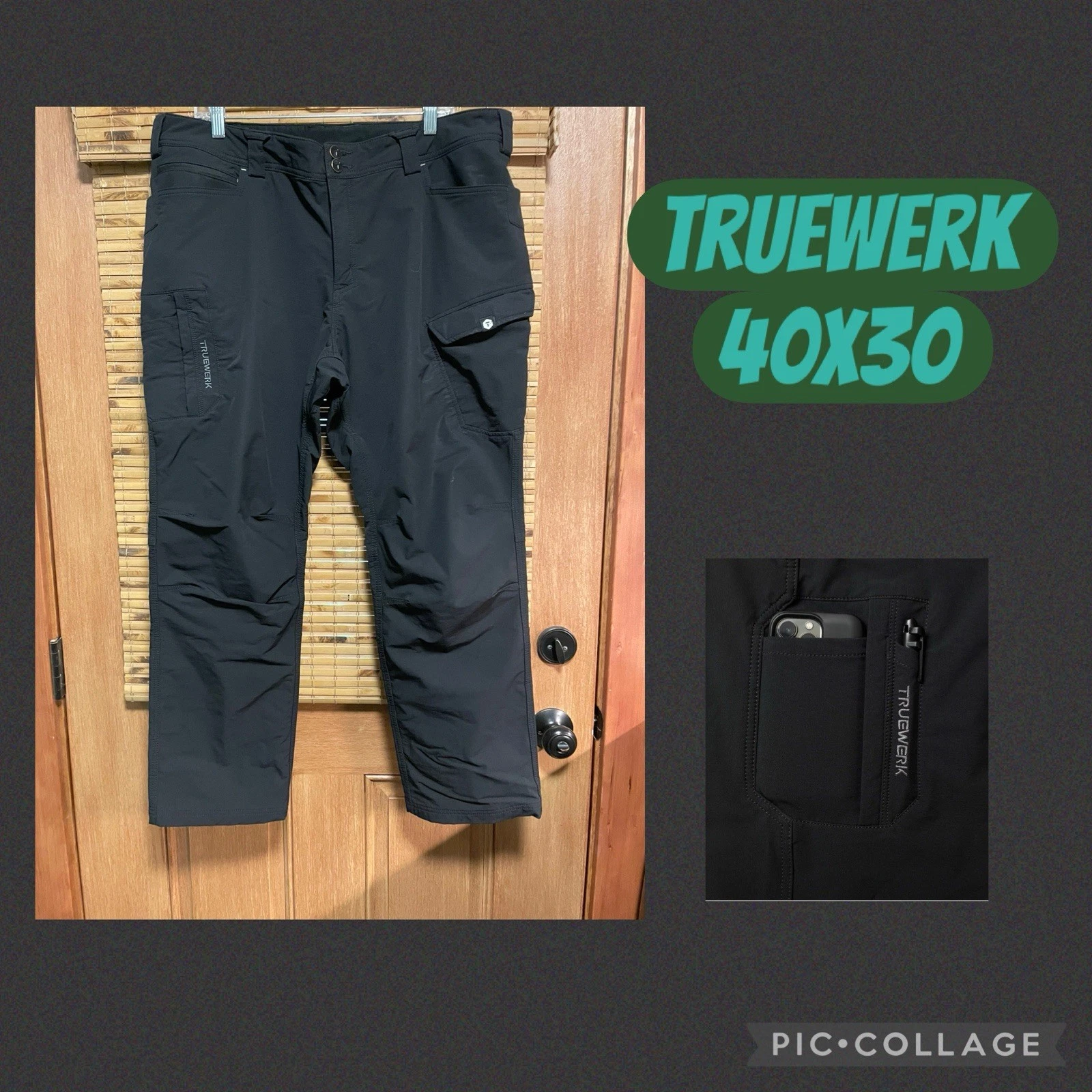 Truewerk T2 Werkpants Mens 40x30 Black Water Resistant Pants Softshell
Opens in a new window or tab