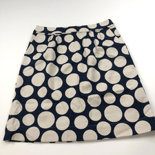 Boden 8L Fits 30In Zip Pleated Lined Mini Skirt All Over Print Blue Ivory