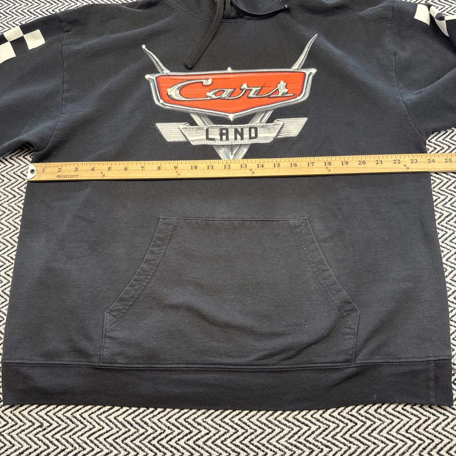 ALEXANDER MCQUEEN Felpa con cappuccio pullover Pixar Disney Parks Cars Land UOMO XL maniche a quadri McQueen