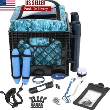 24 Piece Kayak Storage Crate Dry Bag Fishing Accessories Rod Holder Utility Box