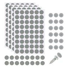 216Pcs Screw Hole Stickers and 200Pcs 12x3.5mm Screw Cover Caps, Light Gray