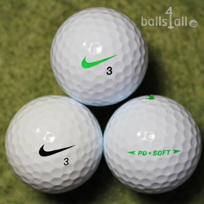 100 Nike PD Soft Golfbälle AA/AAA Lakeballs gebrauchte Bälle Power Distance