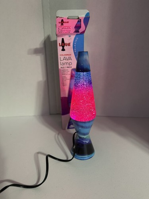 #ad Lava Lamp 2160 Northern Lights Motion And Glitter Decal Base Purple Blue 14 Inch $19.99