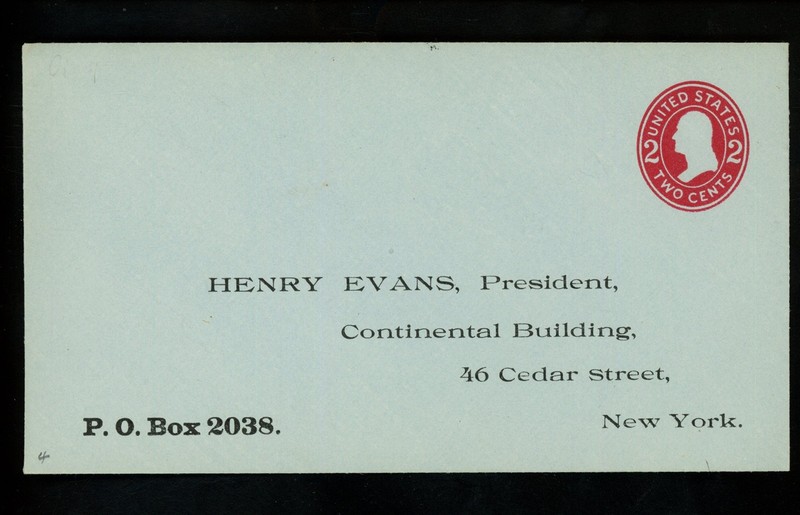 US Postal Stationery U414c Unused Envelope 2c George Washington Die 4 Laid 1907