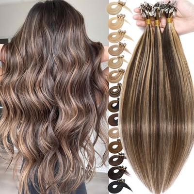 Micro Bead Loop Ring Tip Balayage Human Hair Extensions 100%Remy Hair 300S THICK