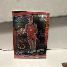 Shakira Austin - 2025 Panini Prizm WNBA #81 Image Variation, Red Pulsar /299 SP