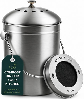 Kitchen Compost Bin with Charcoal Filter for Odor-Free Food Scrap Storage