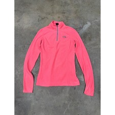 The North Face TKA 100 Pink Fleece Quarter Zip Pullover Womens Small Mock Neck