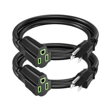 Power Extension Cord 2FT/24Inch(2 Pack), Short 3 Prong Electric Extension Cab...