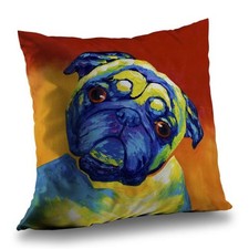 Begin Home Decor C1PC14141AACRO 14 x 14 in. Curious Pug - Pets Animals Poly T...