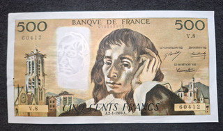 ✨✨SUPERBE BILLET DE 500 FRANCS PASCAL DU 2 1 1969 qualité.✨✨