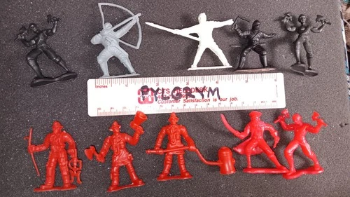 Vintage Rare HING FAT JA-RU Ninjas vs. Firemen Fire Pirates 2" Figures Lot N3