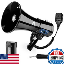 MGROLX 50w Rechargeable Megaphone Bullhorn Loud Speaker Supports Bluetooth, US