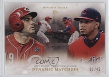 2020 Topps On Demand Dynamic Duals Black 13/45 Joey Votto Francisco Lindor o2h
