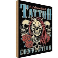 Holzschild 30X20 Cm Tattoo International Tatoo Sport Hobby Deko Geschenk Holz Sc