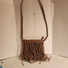 Charlie Paige Tan Fringed Crossbody Compact Bag 8