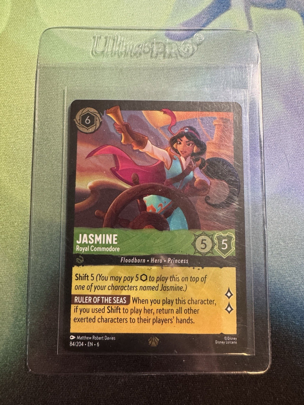 Disney Lorcana - Jasmine Royal Commodore 84/204 Raised Foil Azurite Sea NM
