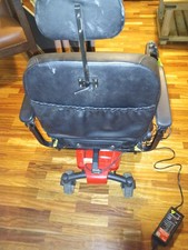 Jazzy Red Powerchair 4-Wheel Electric with Padded Armrest  Removable Battery