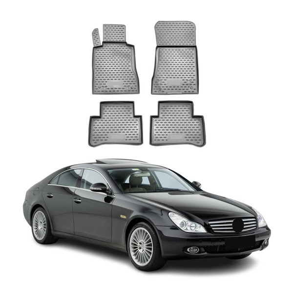 Omac Gummimatten FußMatten FüR Mercedes Cls W219 2004-2010 Tpe Automatte Grau 4X-image