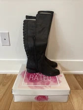 New Women’s Boots Brand “NOT RATED” Color Black 7.5 New With Box Retail Price$96