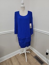 NWT MAGGY LONDON By KENNETH NOLAN Dress Vtg 100 Silk Royal Blue Size 10 NWT