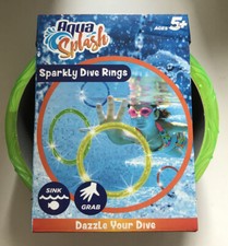 Aqua Splash Sparkly Dive Rings Pool Swim Water Toys 6 Multicolor Rings Ages 5 