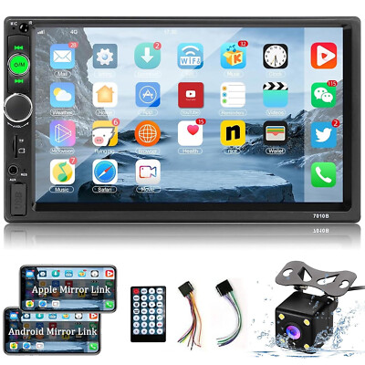7'' Doppel 2Din Autoradio Stereo Bluetooth FM USB TF AUX MP5 MP5 Player + Kamera