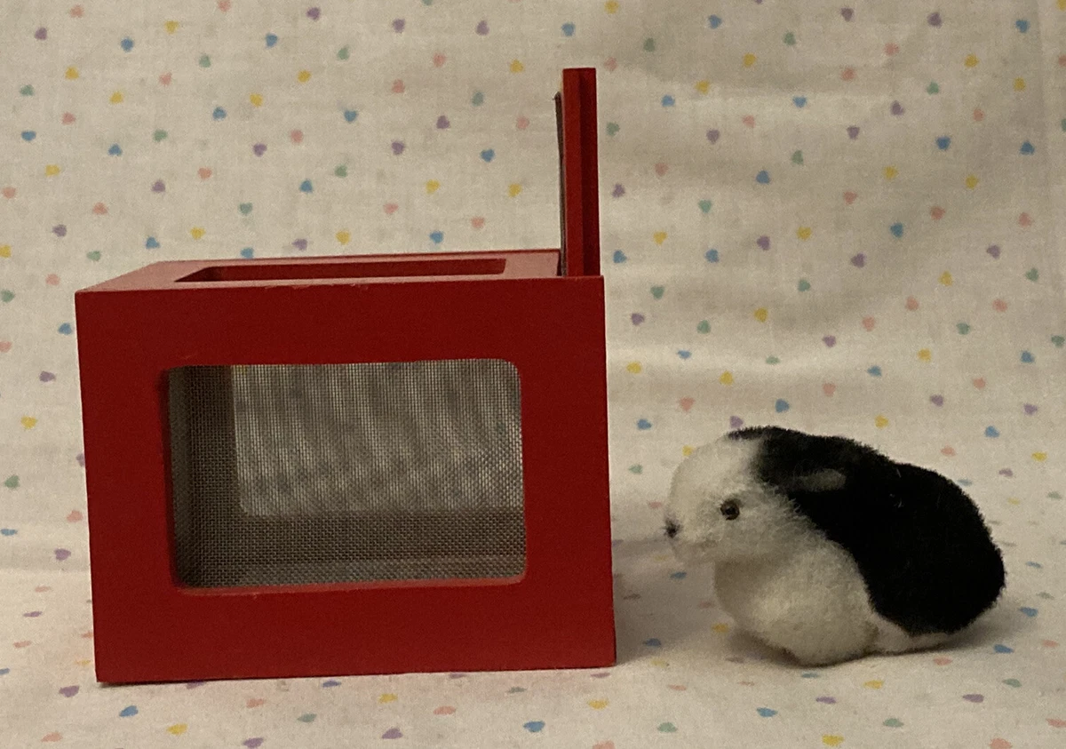 Vintage Pleasant Company American Girl Doll Pet Baxter Bunny Rabbit Red Hutch
