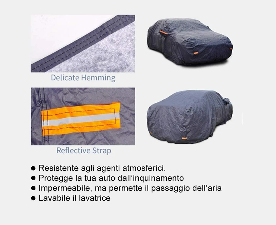 TELO COPRI AUTO COPRIAUTO FELPATO IMPERMEABILE CON BORSA XL 530x180x117cm FELPAT - Immagine 2 di 4