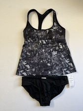 NWT Nike Womens XS Earth Dye Tankini Swim Set Racerback