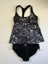 NWT Nike Womens XS Earth Dye Tankini Swim Set Racerback
