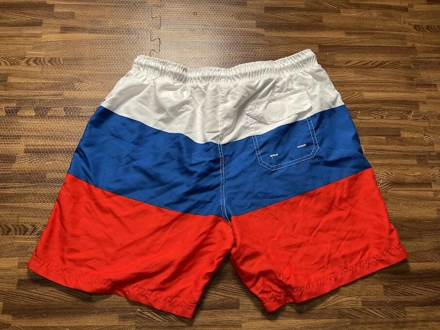 U.S. Polo Assn. Bañador corto de tabla blanco/azul/rojo para hombre talla XL Foto 2 de 4