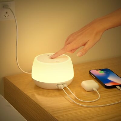 Nachttischlampe mit Ladefunktion USB C 20W Fast Charger, LED Nachttischlampe