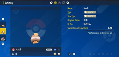 Pokemon Scarlet & Violet 6IV Shiny Nacli Max EVs
