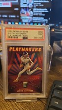 2022 Donruss Elite Playmakers Blue Justin Jefferson #PM-7 SP /10  PSA 9