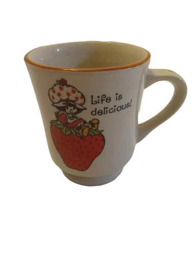 Vintage Strawberry Shortcake Life Is Delicious Cup Mug