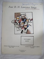 sheet music Four D. H. Lawrence Songs Vittorio Rieti rare